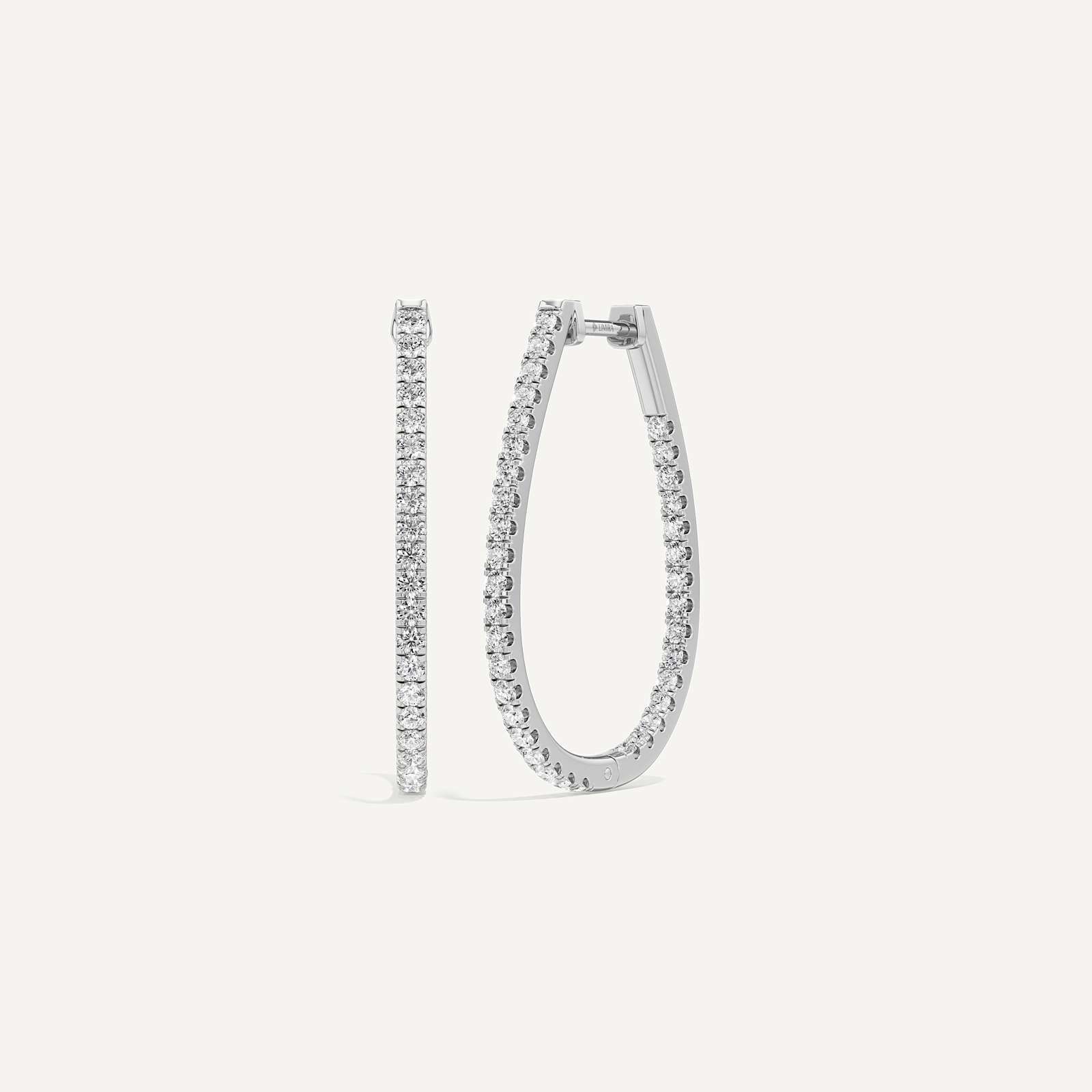 Noir Oval Diamond Hoop
