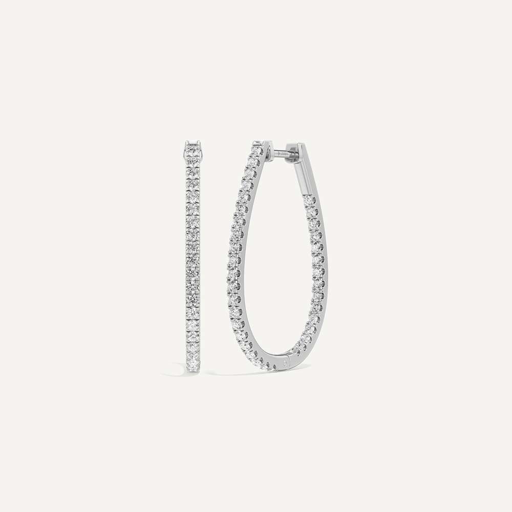 Noir Oval Diamond Hoop