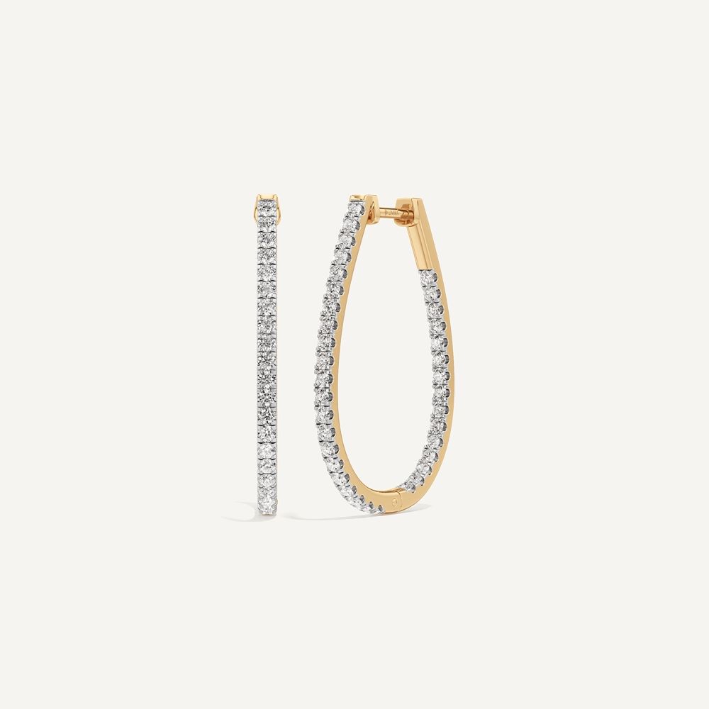 Noir Oval Diamond Hoop
