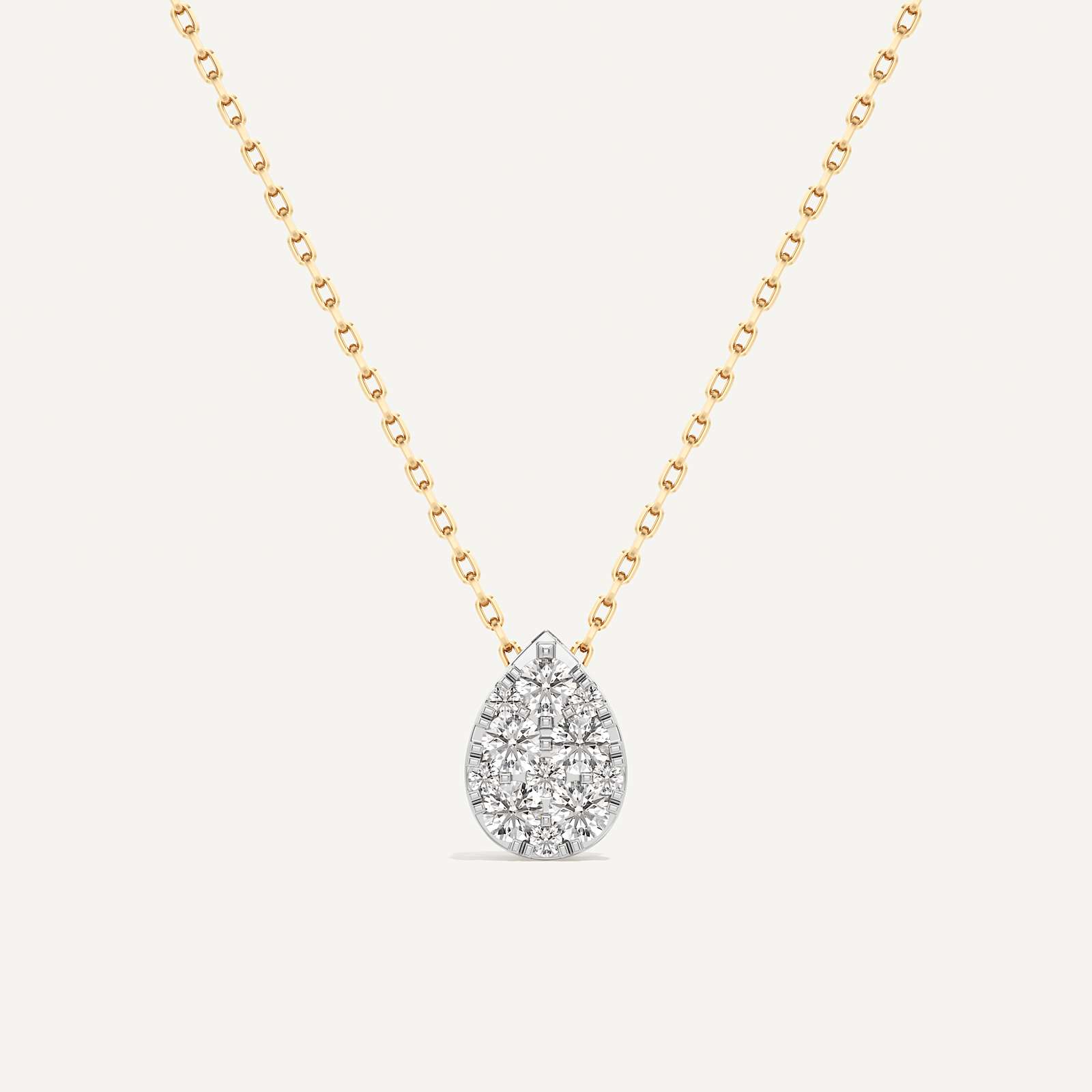 Drawn Pear Diamond Pendant with Chain
