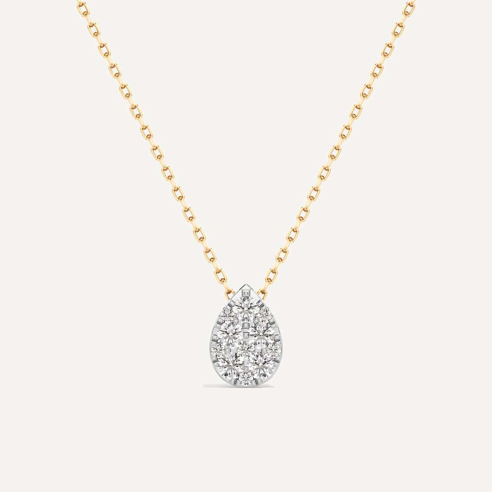Drawn Pear Diamond Pendant with Chain