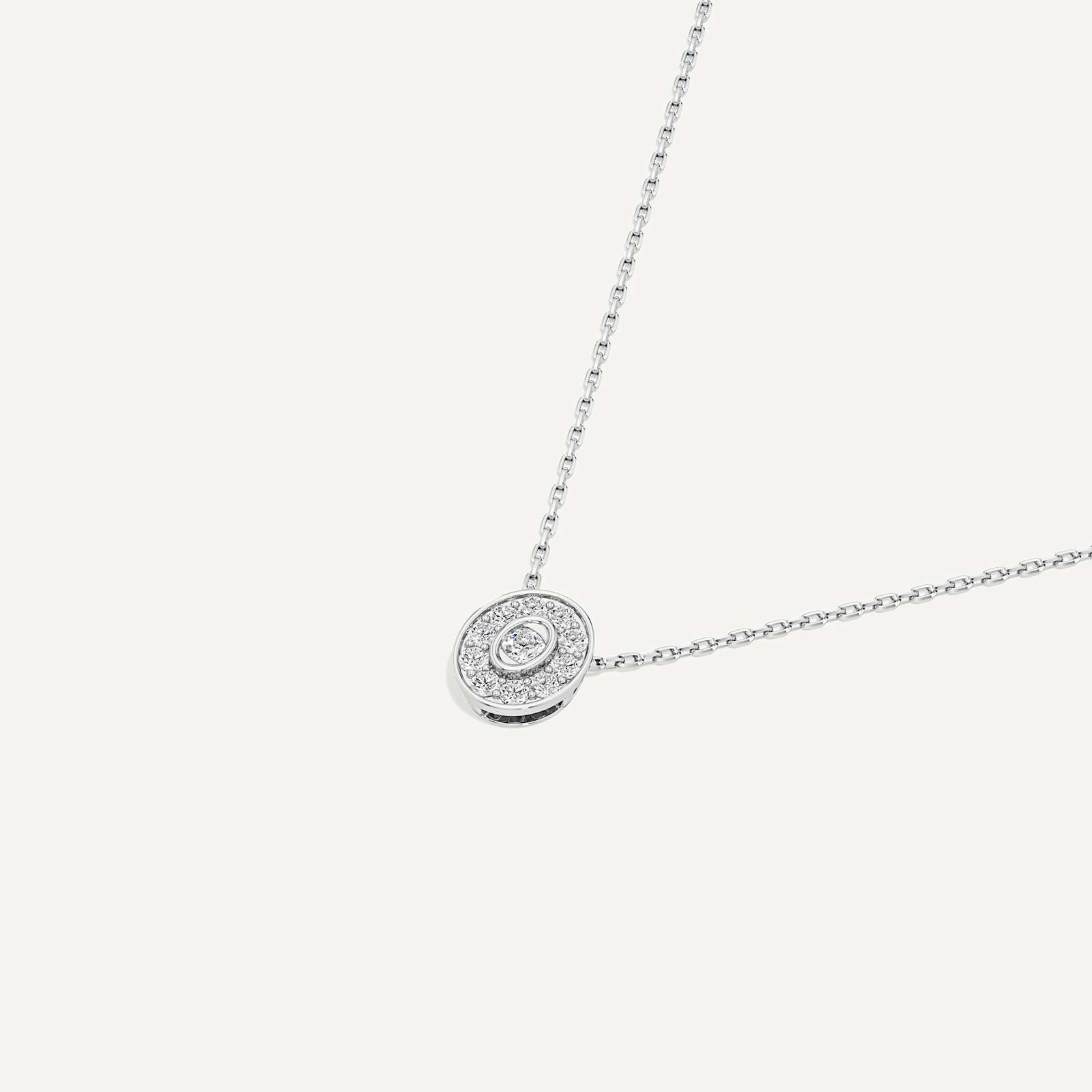 Secretely Favourite Oval Diamond Pendant with Chain