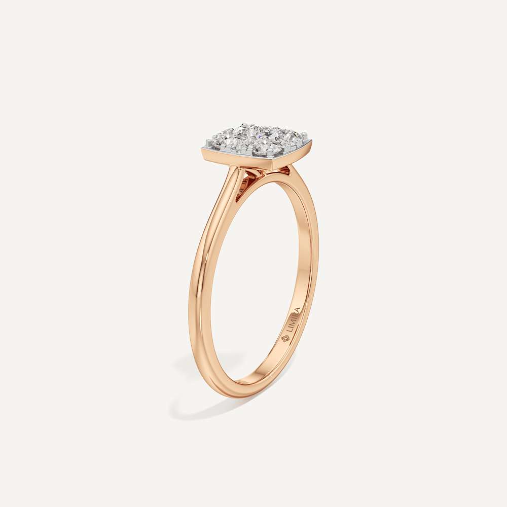 Tapered Cushion Diamond Ring