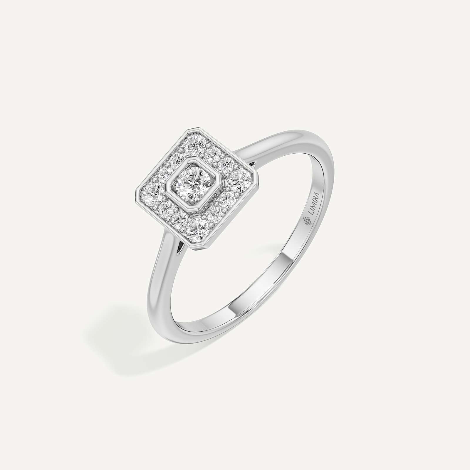 Magnetic Draw Asscher Diamond Ring
