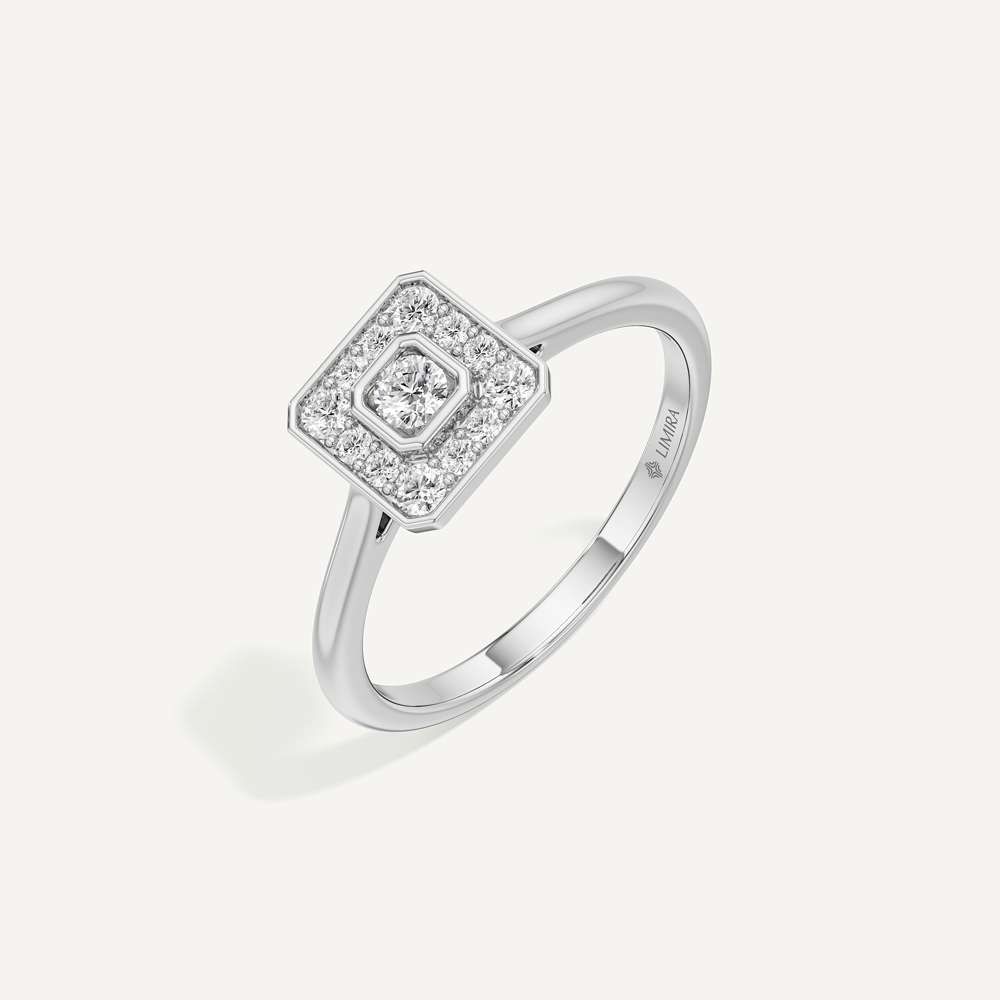 Magnetic Draw Asscher Diamond Ring