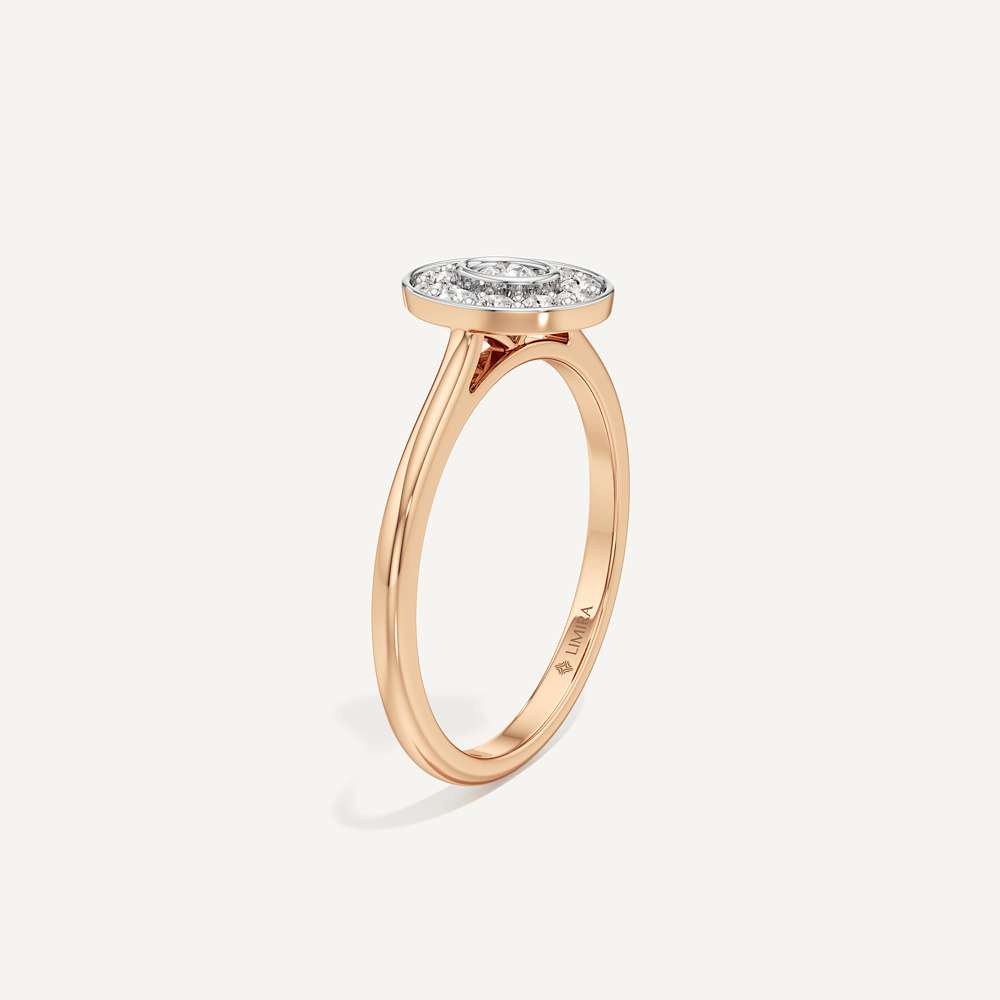 Held Close Oval Diamond Ring