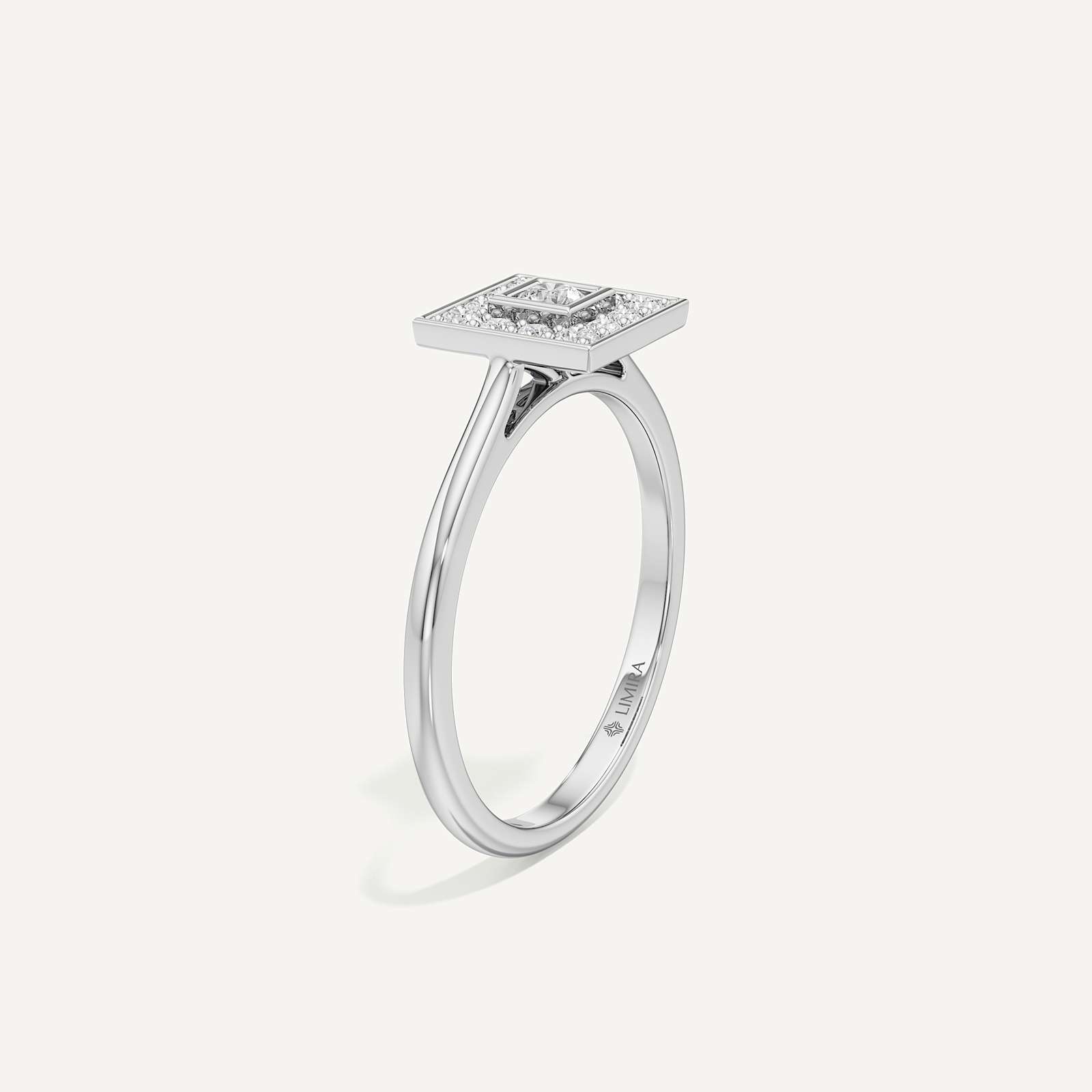 Subtle Spark Princess Diamond Ring