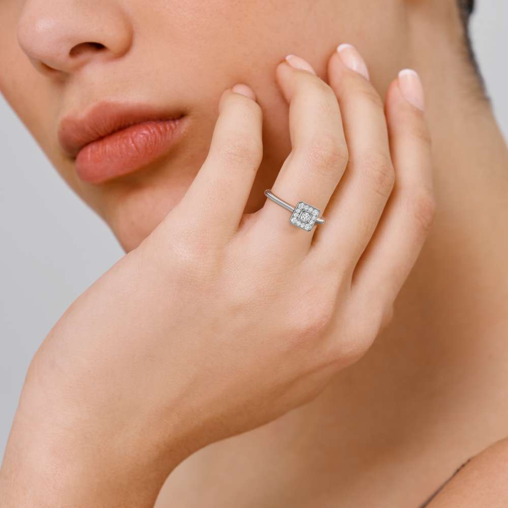 Subtle Spark Princess Diamond Ring