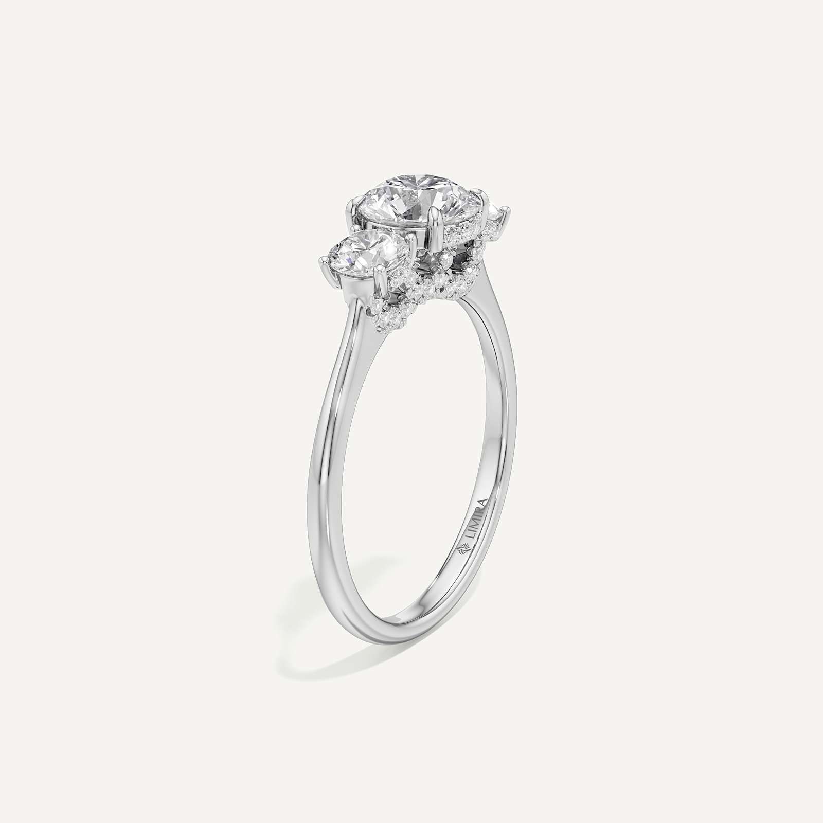 Three-Stoned Round Diamond
