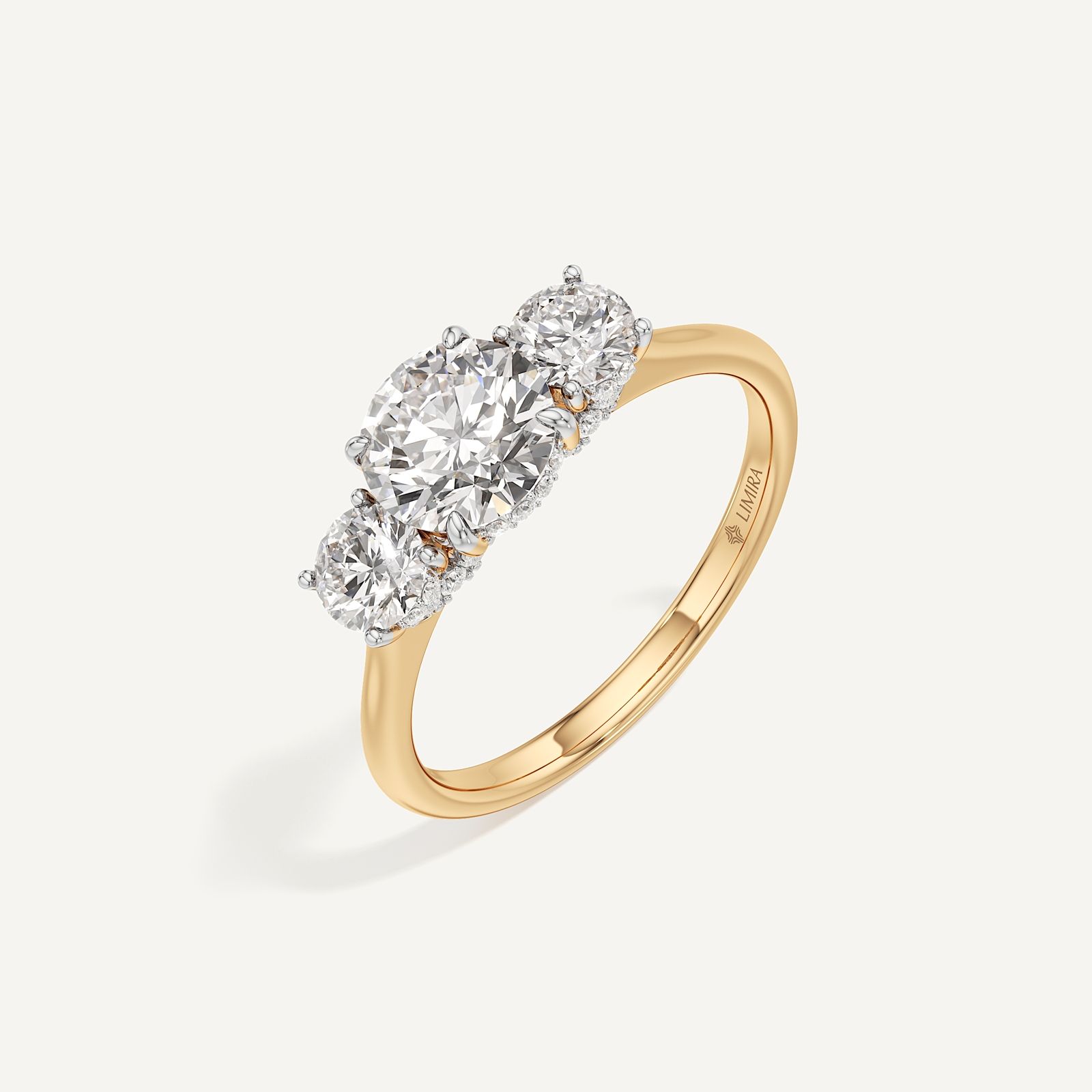 Three-Stoned Round Diamond