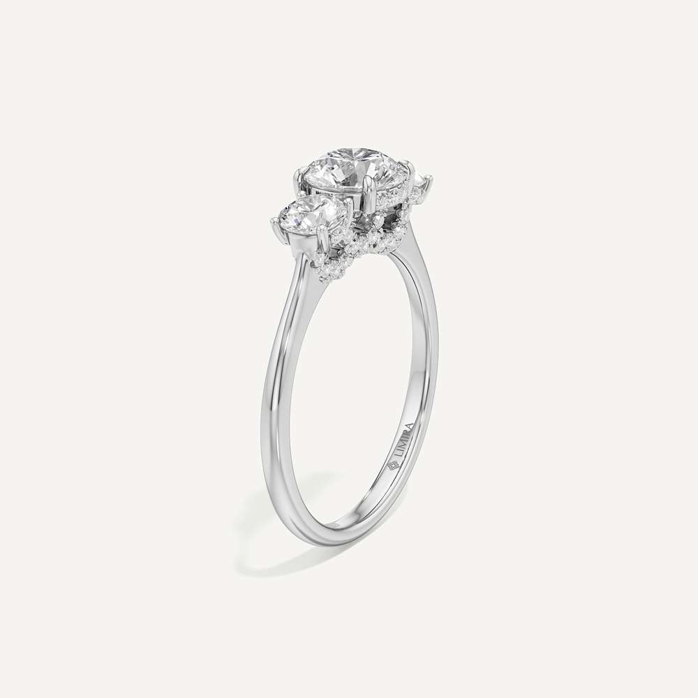 Three-Stoned Round Diamond