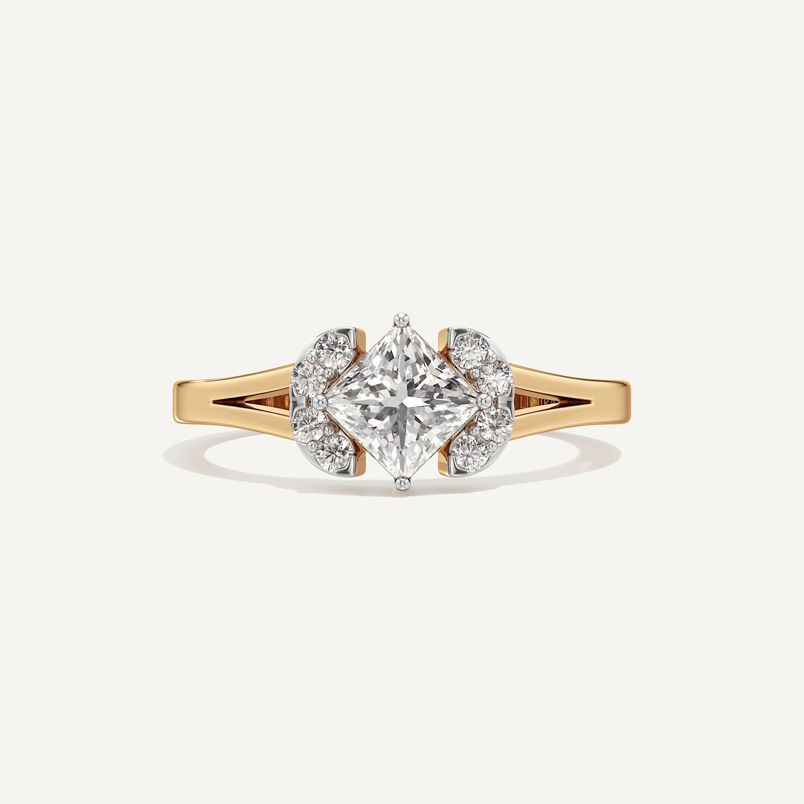 Evora Princess & Round Lab Grown Diamond