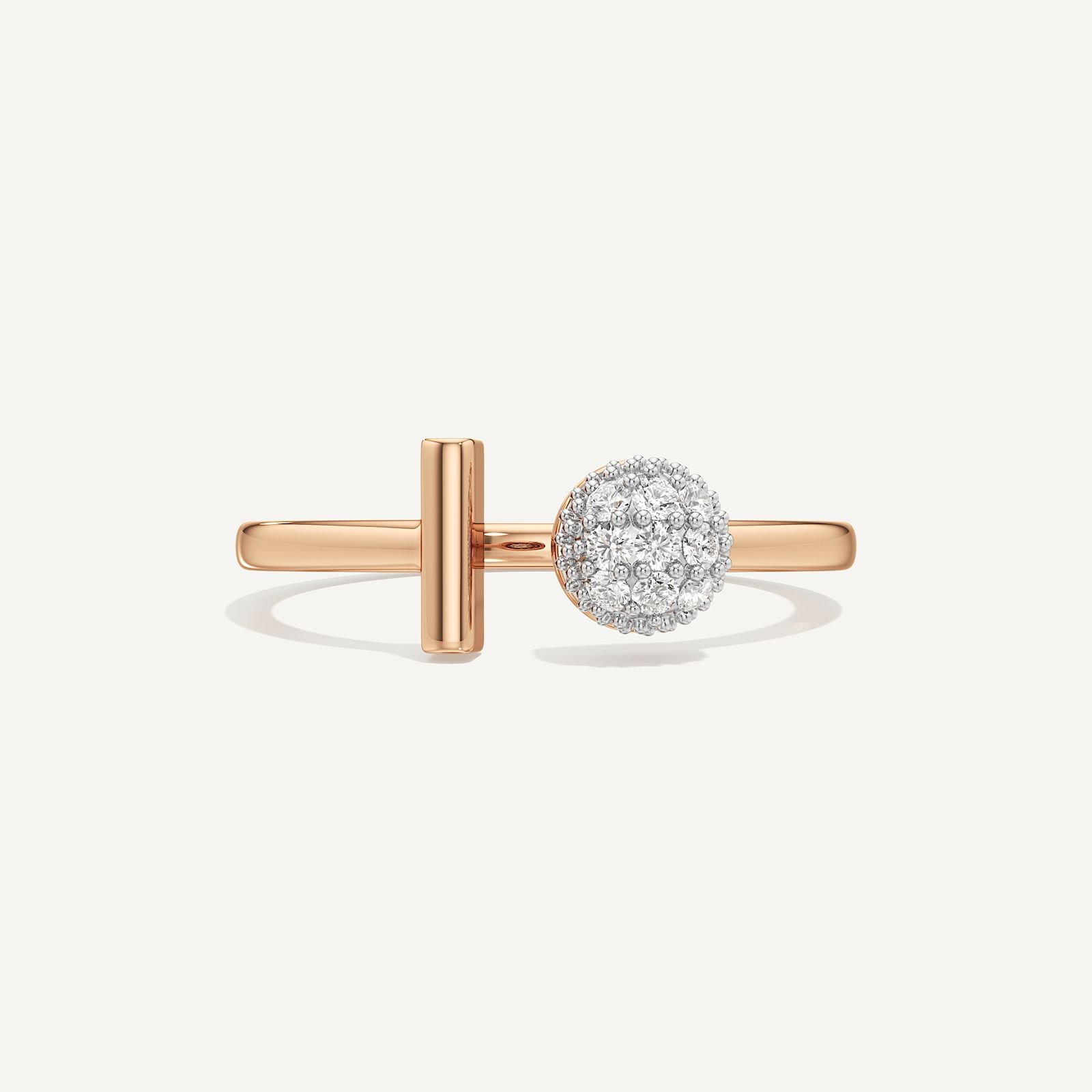 T-Shaped Open Bar Round Diamond
