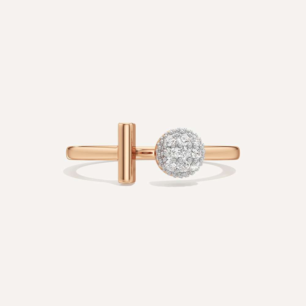 T-Shaped Open Bar Round Diamond