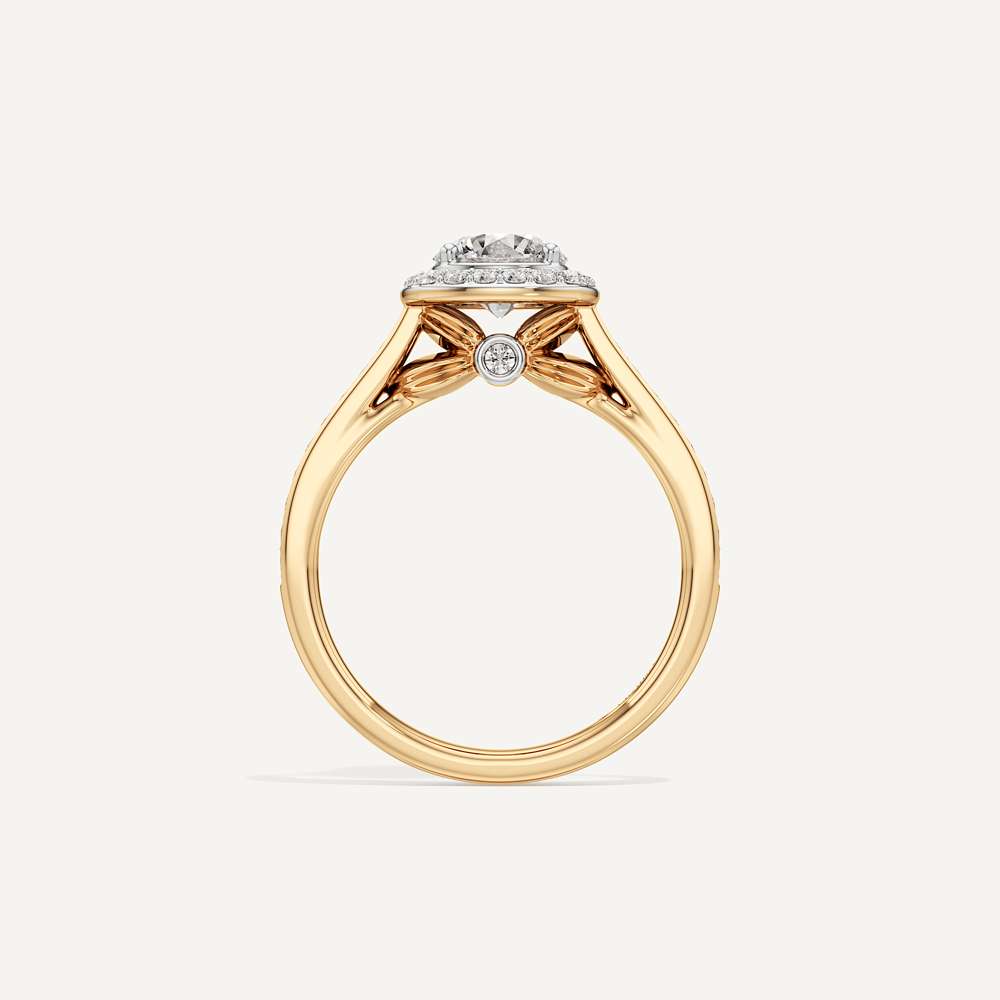 Celeste Hidden Accent Cathedral Halo Diamond Engagement