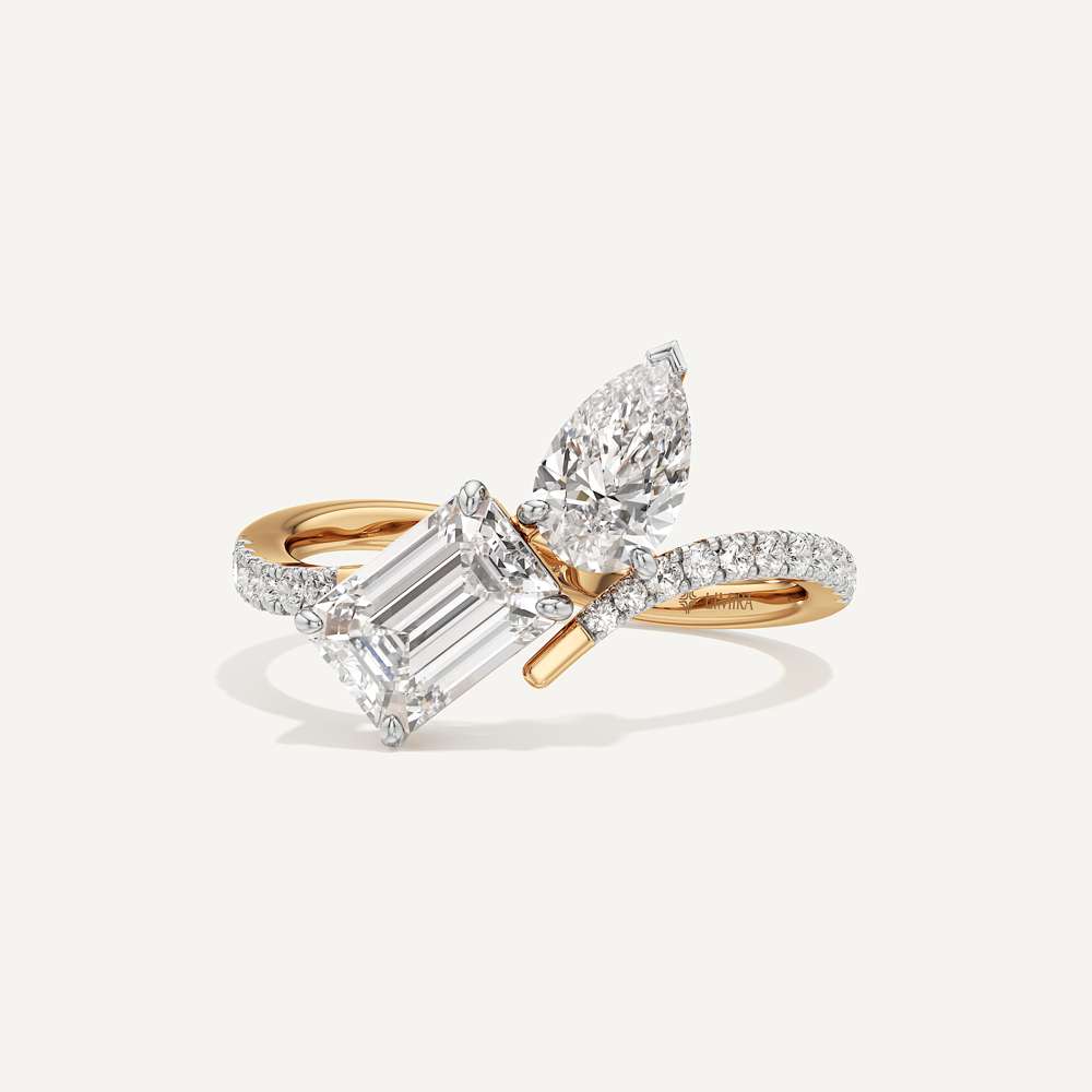 Emerald & Pear Toi et Moi Diamond